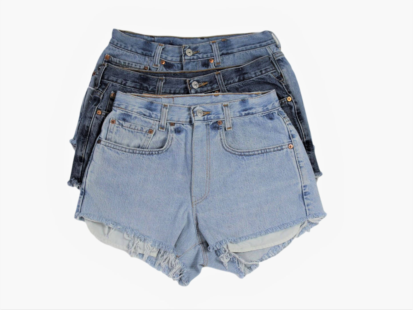 High-Rise Upcycled Denim Cutoff Shorts - Original