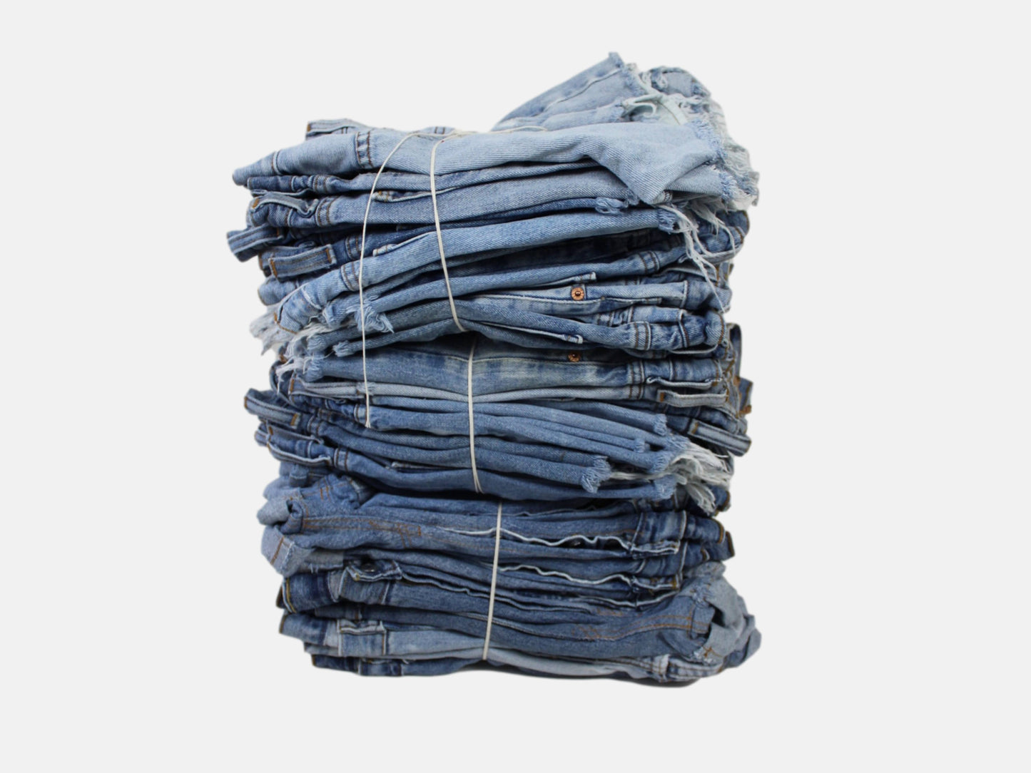 High-Rise Upcycled Denim Cutoff Shorts - Original
