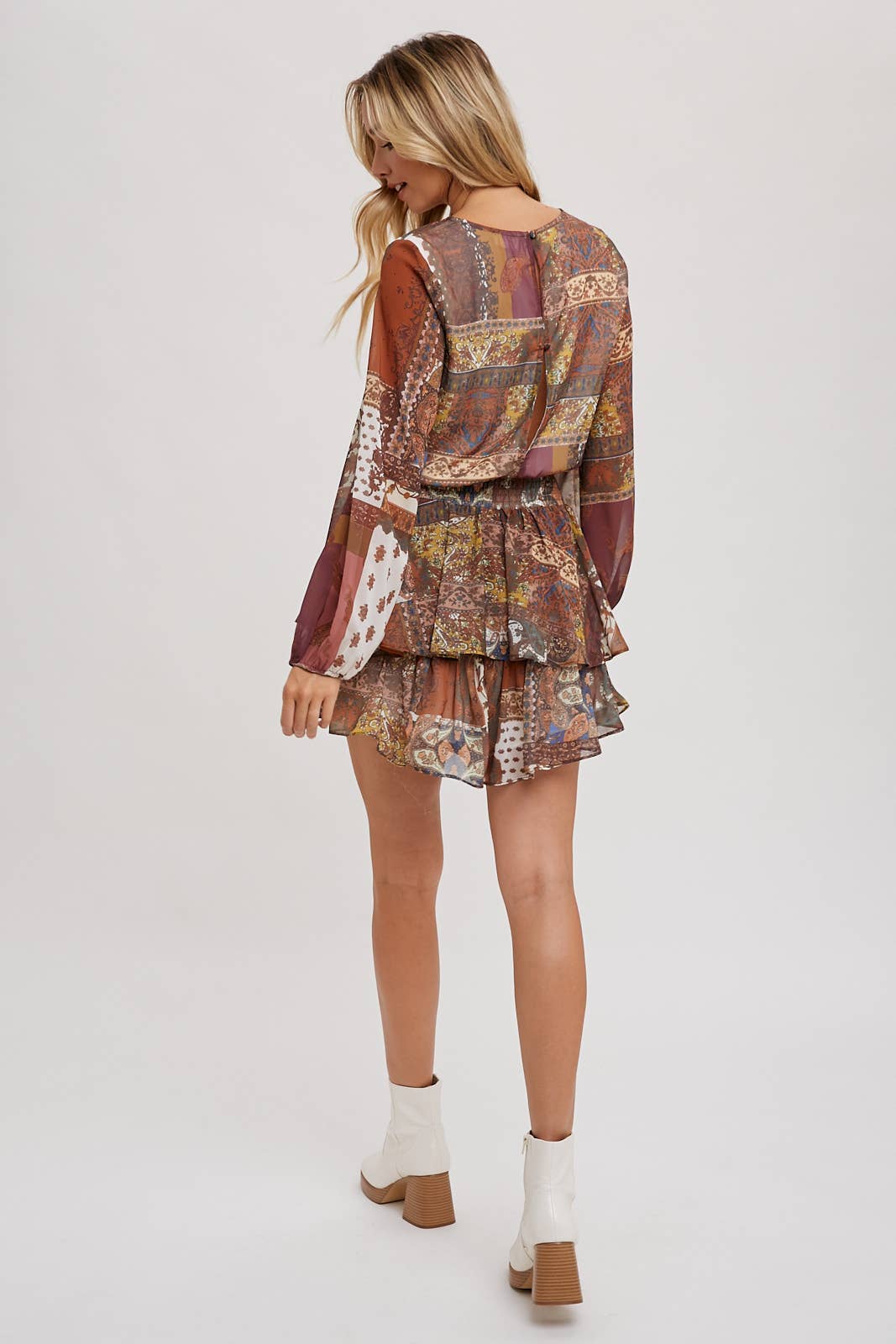 Scarf Print Autumn Romper