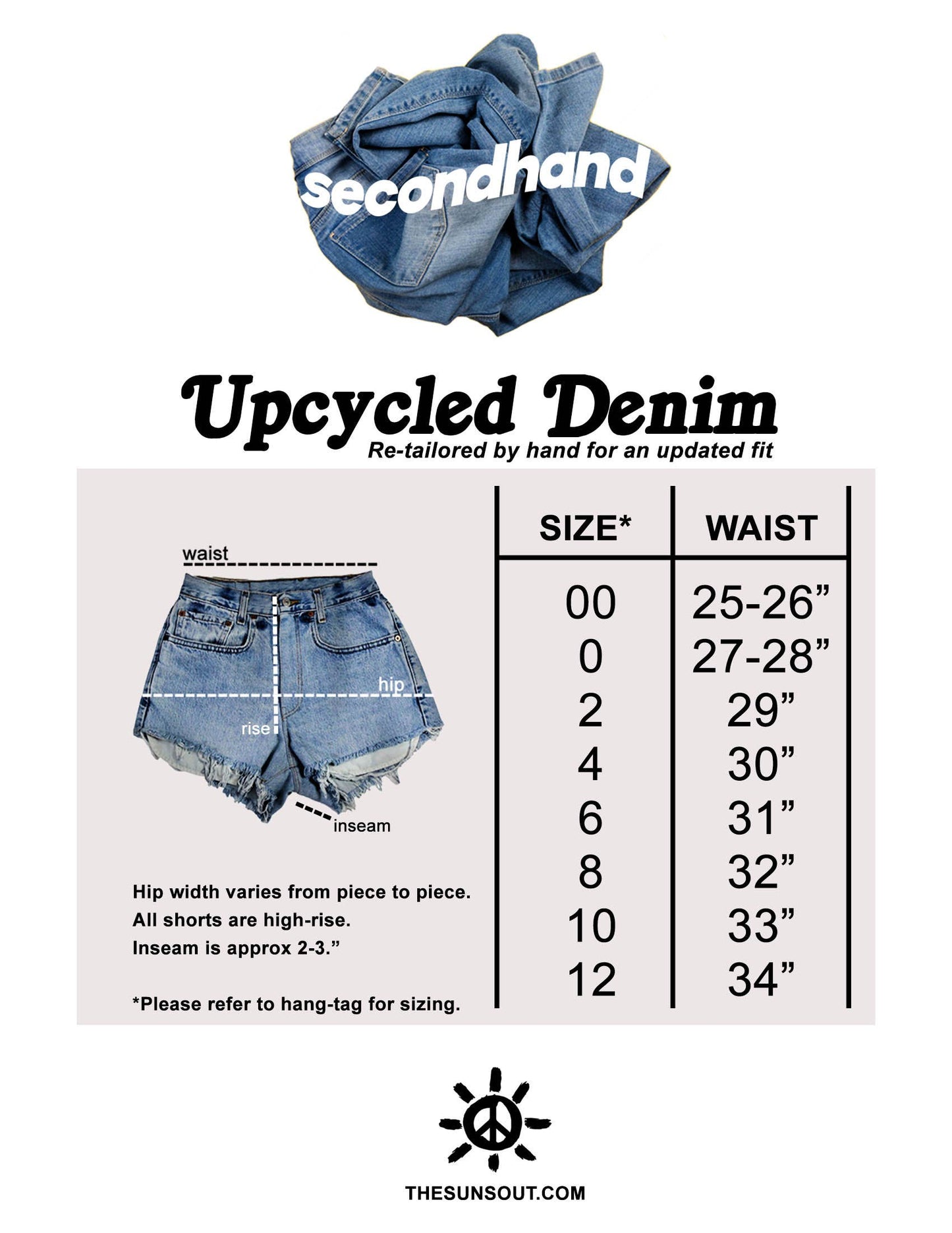 High-Rise Upcycled Denim Cutoff Shorts - Original