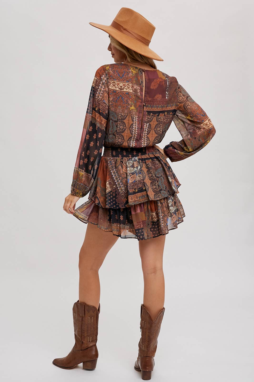 Scarf Print Autumn Romper