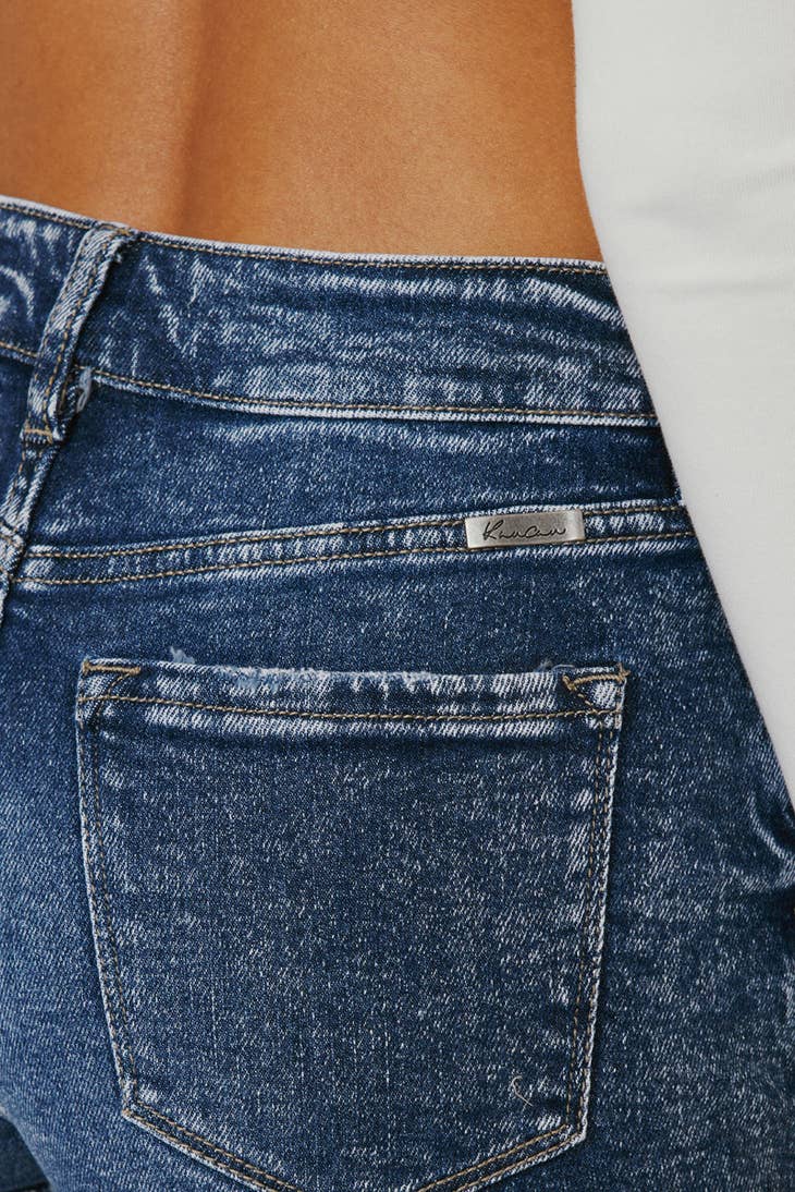Women's Kancan Distressed High Waisted Shorts - Dark