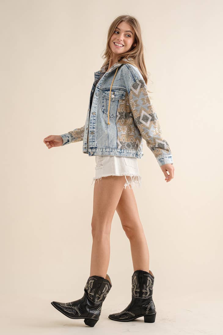 Mustard Aztec Jean Jacket