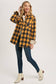 Buffalo Plaid Sherpa Lined Shacket - Mustard Plaid