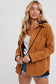 Fleece Hoodie Shacket in Camel