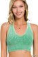 Acid Washed V-Neck Racerback Bralette
