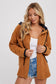 Fleece Hoodie Shacket in Camel