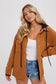 Fleece Hoodie Shacket in Camel