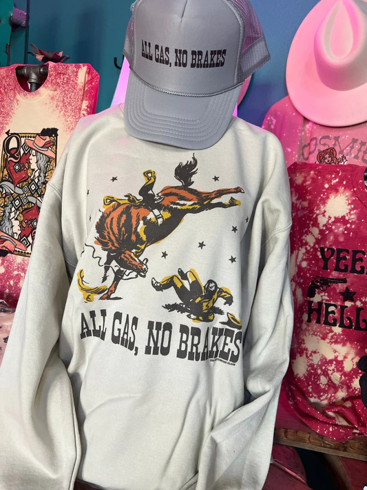 All Gas, No Brakes - Cream Sweatshirt
