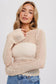 Bell Sleeves Pointelle Pullover in Cream