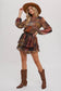 Scarf Print Autumn Romper