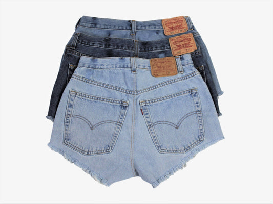 High-Rise Upcycled Denim Cutoff Shorts - Original