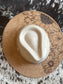 Vegan Suede Two-Toned Rancher Hat with Floral Hand Burned Design PACK OF 4