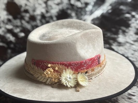 Patchwork Sunflower Lillies and Daisies Western Burned Floral Hat