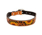 Sunflower Hand-Tooled Leather Dog Collar