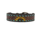 Floral Turquoise Buckstitch Hand-Tooled Leather Dog Collar