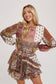 Scarf Print Autumn Romper