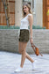 Vintage wash Drawstring Shorts w/ pockets Golden Mustard