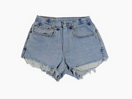 High-Rise Upcycled Denim Cutoff Shorts - Original