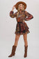 Scarf Print Autumn Romper