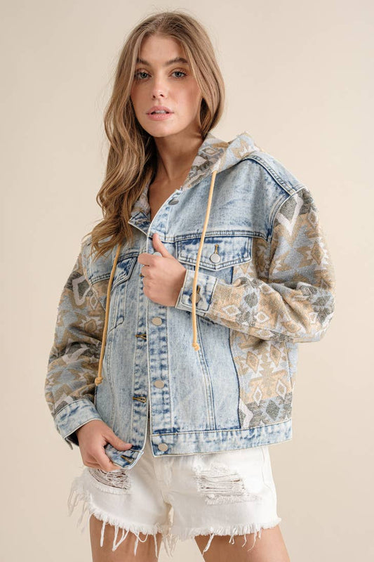 Mustard Aztec Jean Jacket